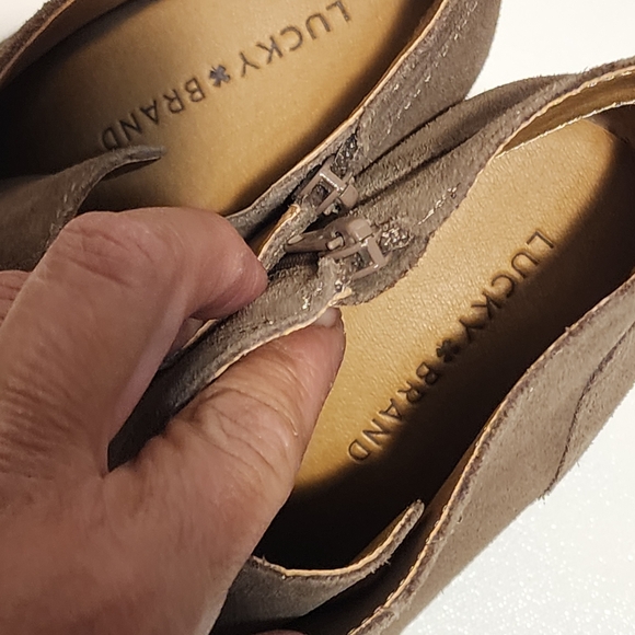 Lucky Brand Brown Suede Wedge Booties - Picture 5 of 8